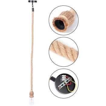 Lampa wisząca w stylu vintage z liny konopnej 1m [22250000728]
